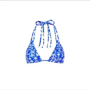 Kulani Kinis Halter Bralette Bikini Top Caribbean Blues in size medium